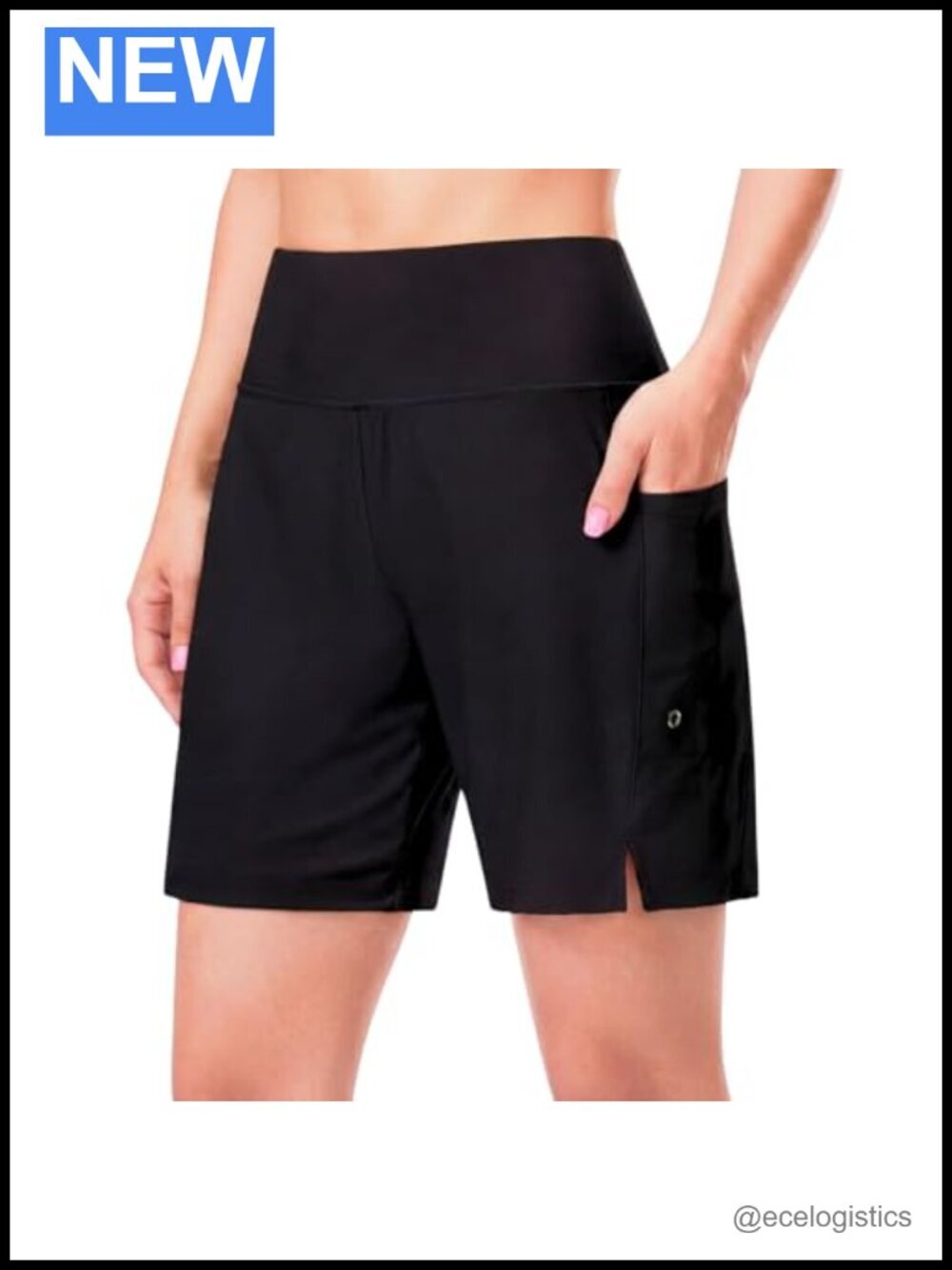 High Waisted Women's Swim Shorts 7" Tummy Control UPF 50+